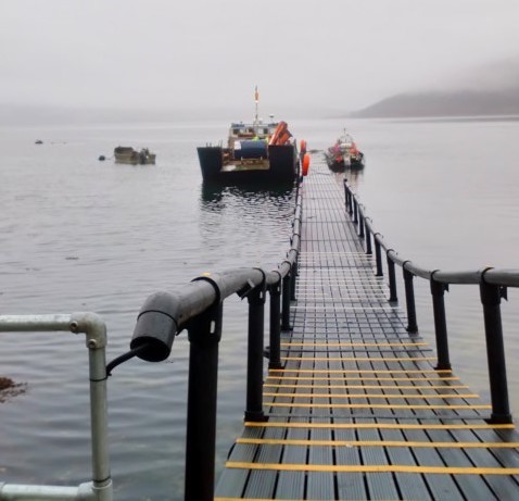 Malin Group jetty and workboat